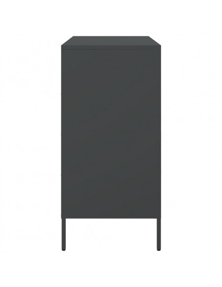 Credenza Nera 68x39x79 cm in Acciaio