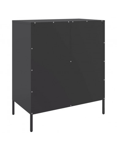 Credenza Nera 68x39x79 cm in Acciaio