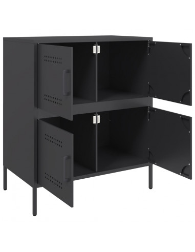 Credenza Nera 68x39x79 cm in Acciaio