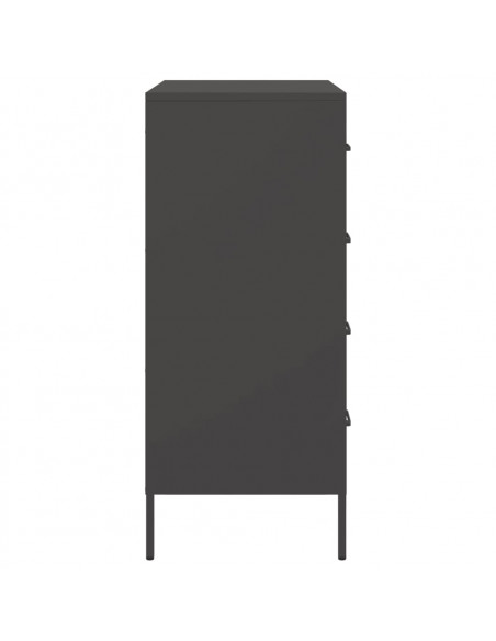 Credenza Nera 68x39x89 cm in Acciaio