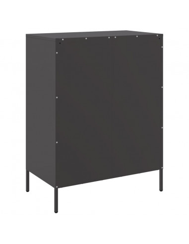 Credenza Nera 68x39x89 cm in Acciaio