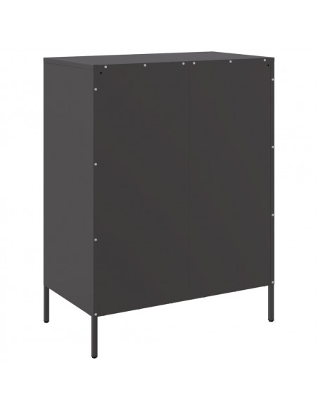 Credenza Nera 68x39x89 cm in Acciaio