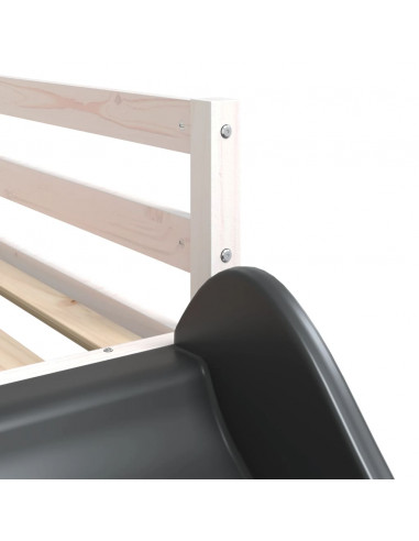 Letto a Castello Scivolo e Scala Bianco 90x190 cm Legno di Pino