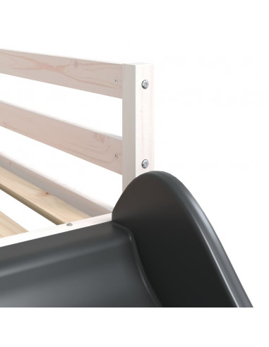 Letto a Castello Scivolo e Scala Bianco 80x200 cm Legno di Pino