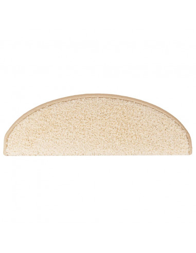 Tappetini per scale 10 pz 65x21x4 cm Crema Semicircolari Grandi