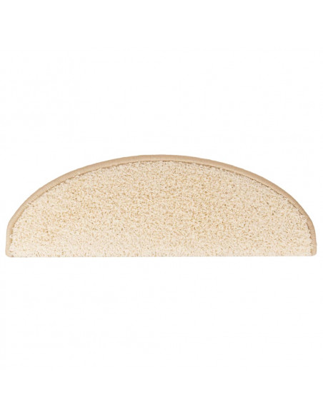 Tappetini per scale 10 pz 65x21x4 cm Crema Semicircolari Grandi