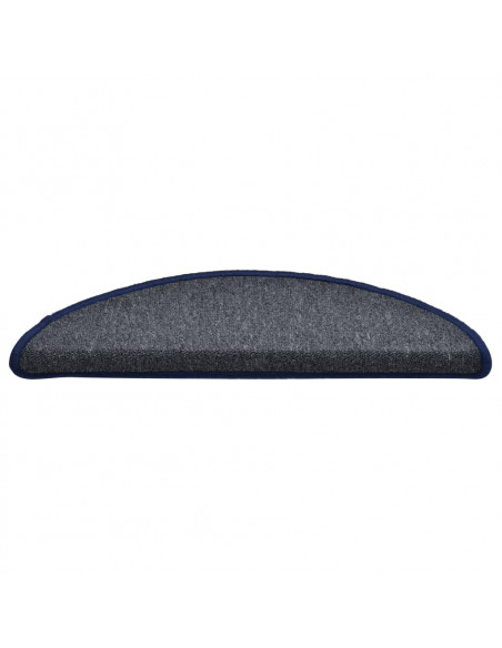 Tappetini per Scale 15 pz Grigio Scuro e Blu 56x17x3 cm