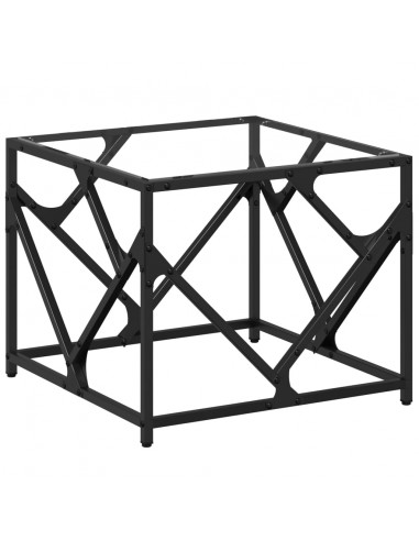 Tavolini con Piano in Vetro Trasparente 2 pz 50x50x41cm Acciaio