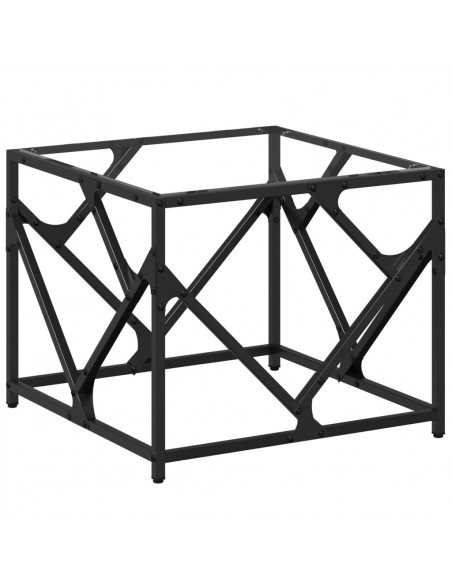 Tavolini con Piano in Vetro Trasparente 2 pz 50x50x41cm Acciaio