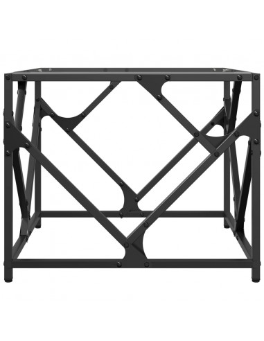 Tavolini con Piano in Vetro Trasparente 2 pz 50x50x41cm Acciaio