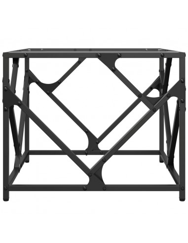 Tavolini con Piano in Vetro Trasparente 2 pz 50x50x41cm Acciaio