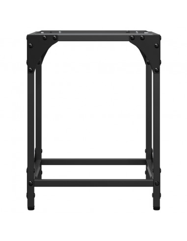 Tavolini con Piano in Vetro Trasparente 2 pz 30x30x40cm Acciaio