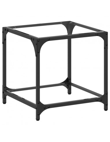 Tavolini con Piano in Vetro Trasparente 2 pz 40x40x40cm Acciaio