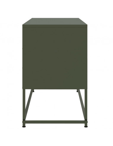 Mobile TV Verde Oliva 100,5x39x60,5 cm in Acciaio
