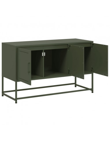 Mobile TV Verde Oliva 100,5x39x60,5 cm in Acciaio