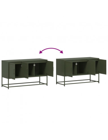 Mobile TV Verde Oliva 100,5x39x60,5 cm in Acciaio