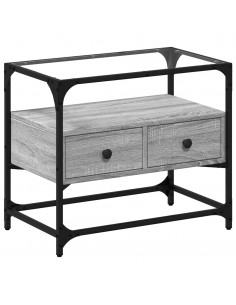 Mobile TV Piano Vetro Grigio Sonoma 60x35x51 Legno Multistrato 2