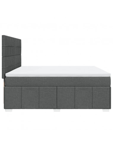 Giroletto a Molle con Materasso Grigio Scuro 180x200 cm Tessuto