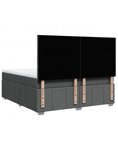 Giroletto a Molle con Materasso Grigio Scuro 180x200 cm Tessuto