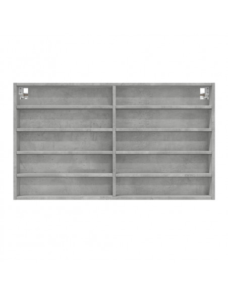 Armadietto Vetrina Grigio Cemento 100x15x58cm Legno Multistrato