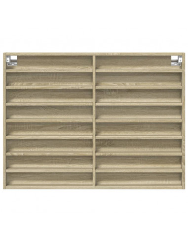 Armadietto Vetrina Rovere Sonoma 100x8,5x75cm Legno Multistrato