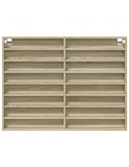 Armadietto Vetrina Rovere Sonoma 100x8,5x75cm Legno Multistrato