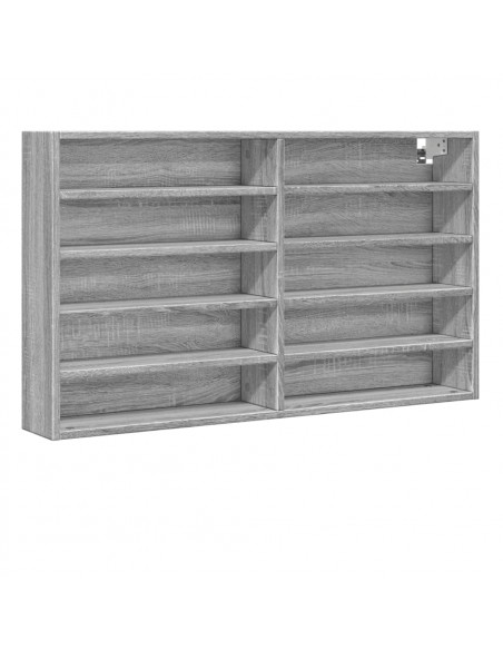 Armadietto Vetrina Grigio Sonoma 100x15x58 cm Legno Multistrato
