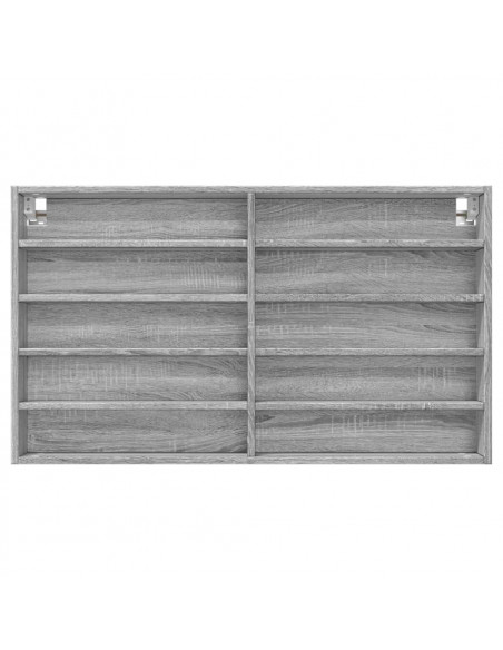 Armadietto Vetrina Grigio Sonoma 100x15x58 cm Legno Multistrato