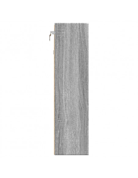 Armadietto Vetrina Grigio Sonoma 100x15x58 cm Legno Multistrato