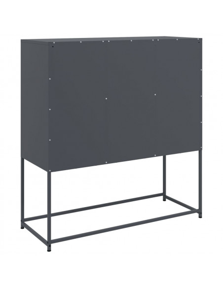 Credenza Antracite 100,5x39x107 cm in Acciaio Laminato a Freddo