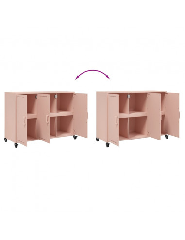 Credenza Rosa 100,5x39x72 cm in Acciaio Laminato a Freddo