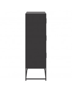 Credenza Nera 68,5x38,5x123,5 cm in Acciaio 2