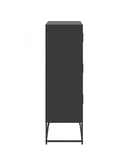 Credenza Nera 68,5x38,5x123,5 cm in Acciaio
