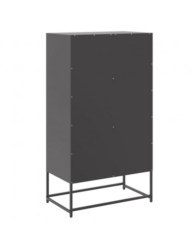 Credenza Nera 68,5x38,5x123,5 cm in Acciaio