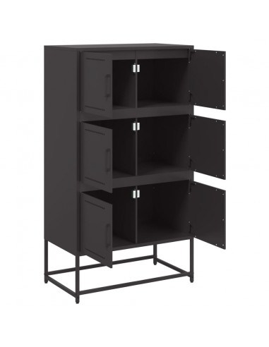 Credenza Nera 68,5x38,5x123,5 cm in Acciaio