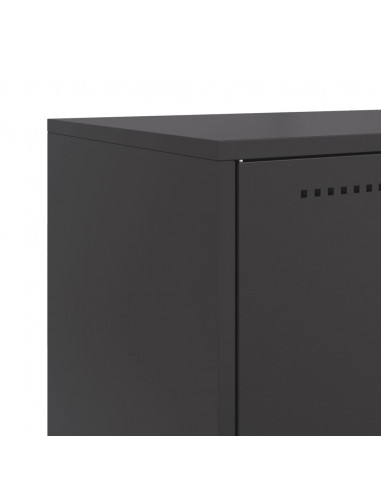 Credenza Nera 68,5x38,5x123,5 cm in Acciaio