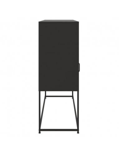 Credenza Nera 100,5x39x107 cm in Acciaio Laminato a Freddo