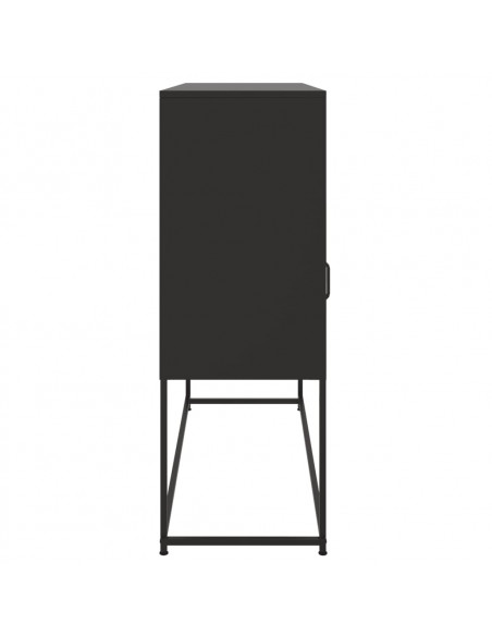 Credenza Nera 100,5x39x107 cm in Acciaio Laminato a Freddo