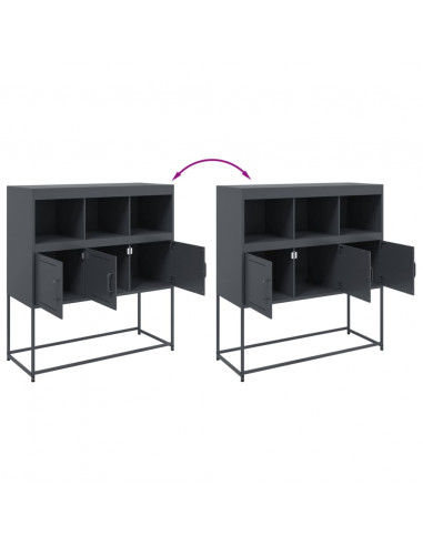 Credenza Antracite 100,5x39x107 cm in Acciaio Laminato a Freddo