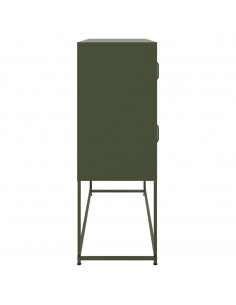Credenza Verde Oliva 100,5x39x107 cm Acciaio Laminato a Freddo 2
