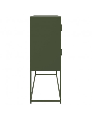 Credenza Verde Oliva 100,5x39x107 cm Acciaio Laminato a Freddo