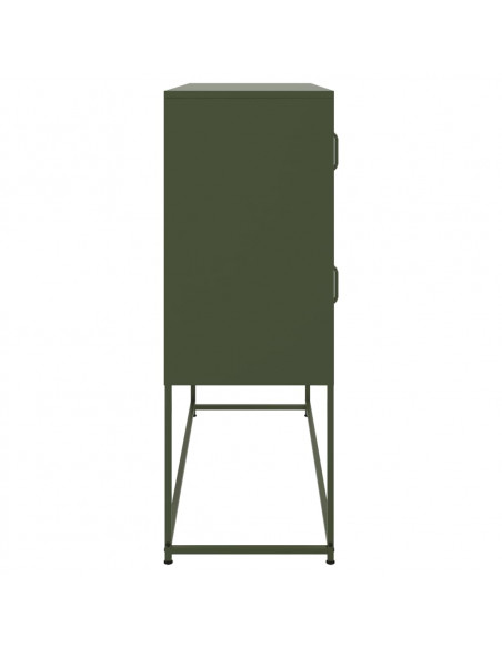 Credenza Verde Oliva 100,5x39x107 cm Acciaio Laminato a Freddo