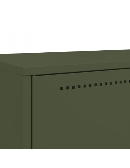 Credenza Verde Oliva 68x39x111,5 cm Acciaio Laminato a Freddo