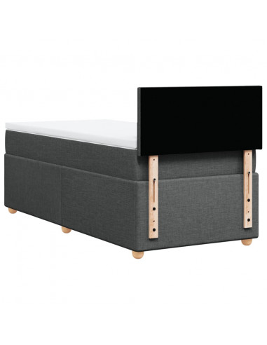 Giroletto a Molle con Materasso Grigio Scuro 80x200 cm Tessuto