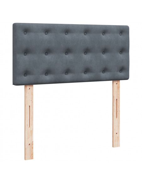 Giroletto a Molle con Materasso Grigio Scuro 100x200 cm Velluto