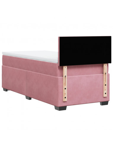 Giroletto a Molle con Materasso Rosa 100x200 cm in Velluto