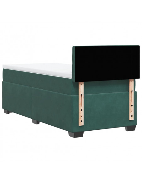Giroletto a Molle con Materasso Verde Scuro 90x200 cm Velluto