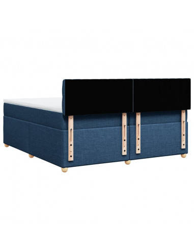 Giroletto a Molle con Materasso Blu 200x200 cm in Tessuto