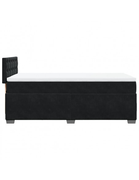 Giroletto a Molle con Materasso Nero 100x200 cm in Velluto