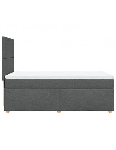 Giroletto a Molle con Materasso Grigio Scuro 80x200 cm Tessuto